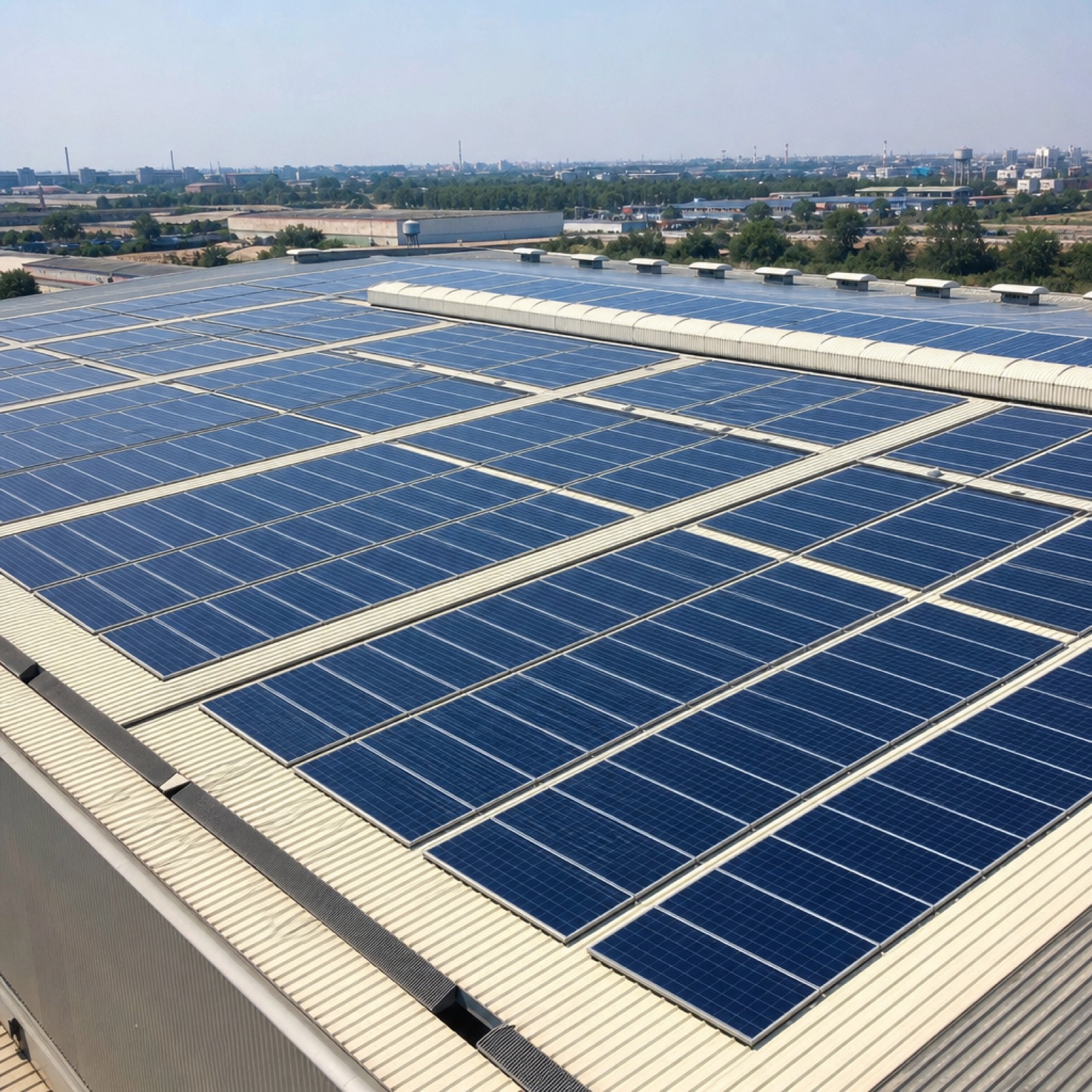 Commercial solar array installation