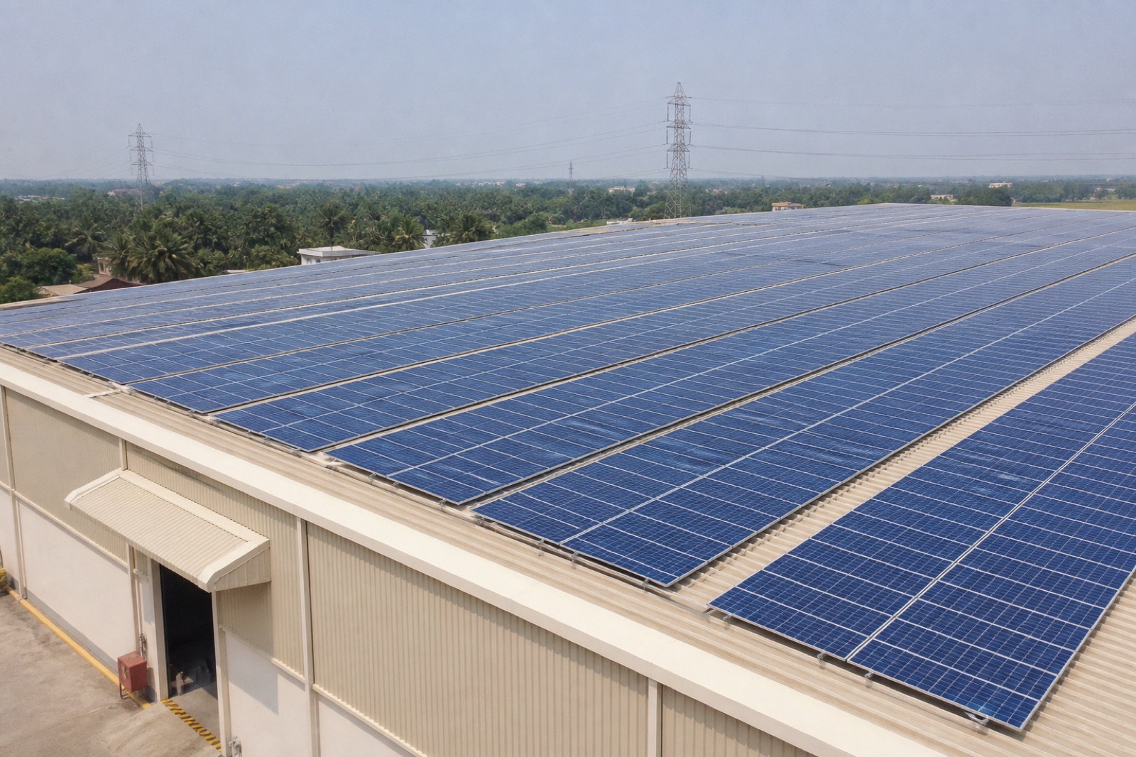Commercial Tata Power Solar panel array