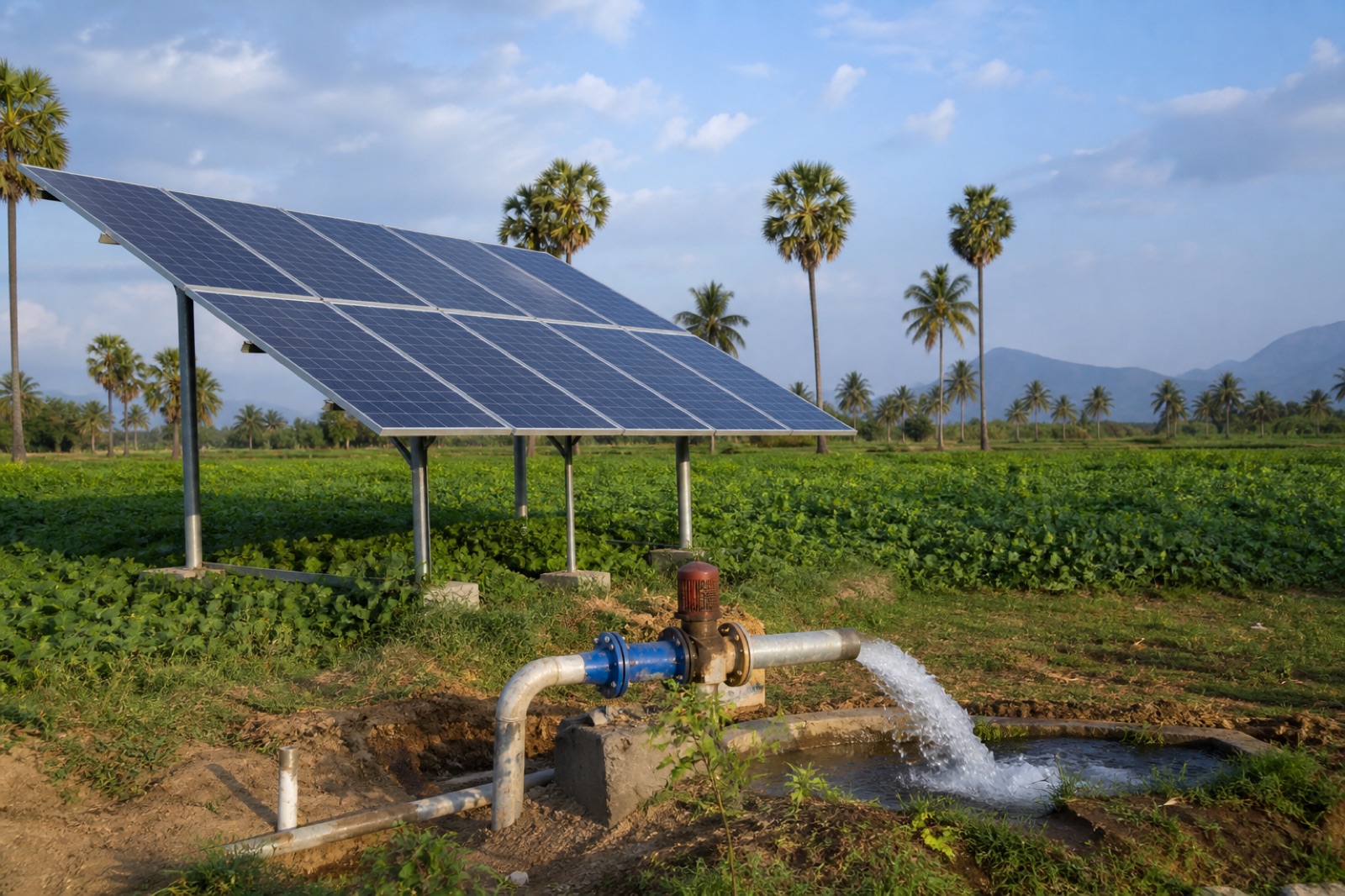 Solar water pump for agriculture